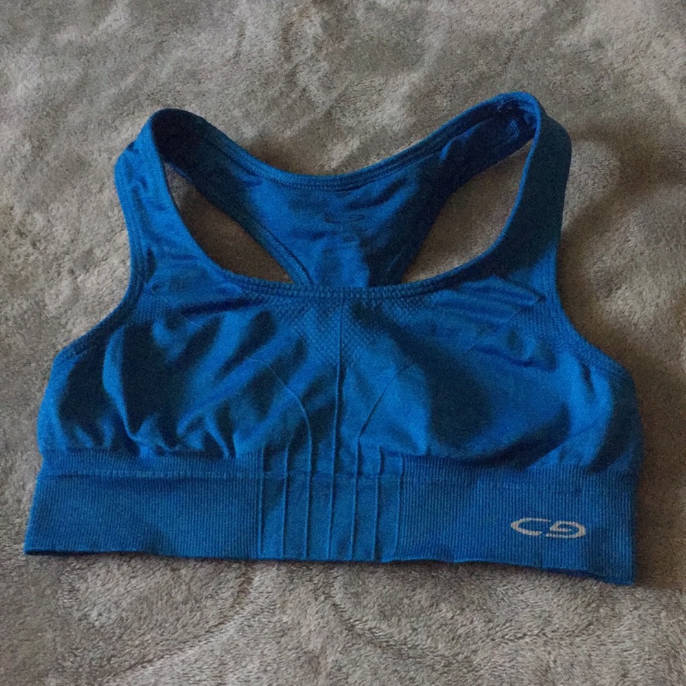 Blue sports bra